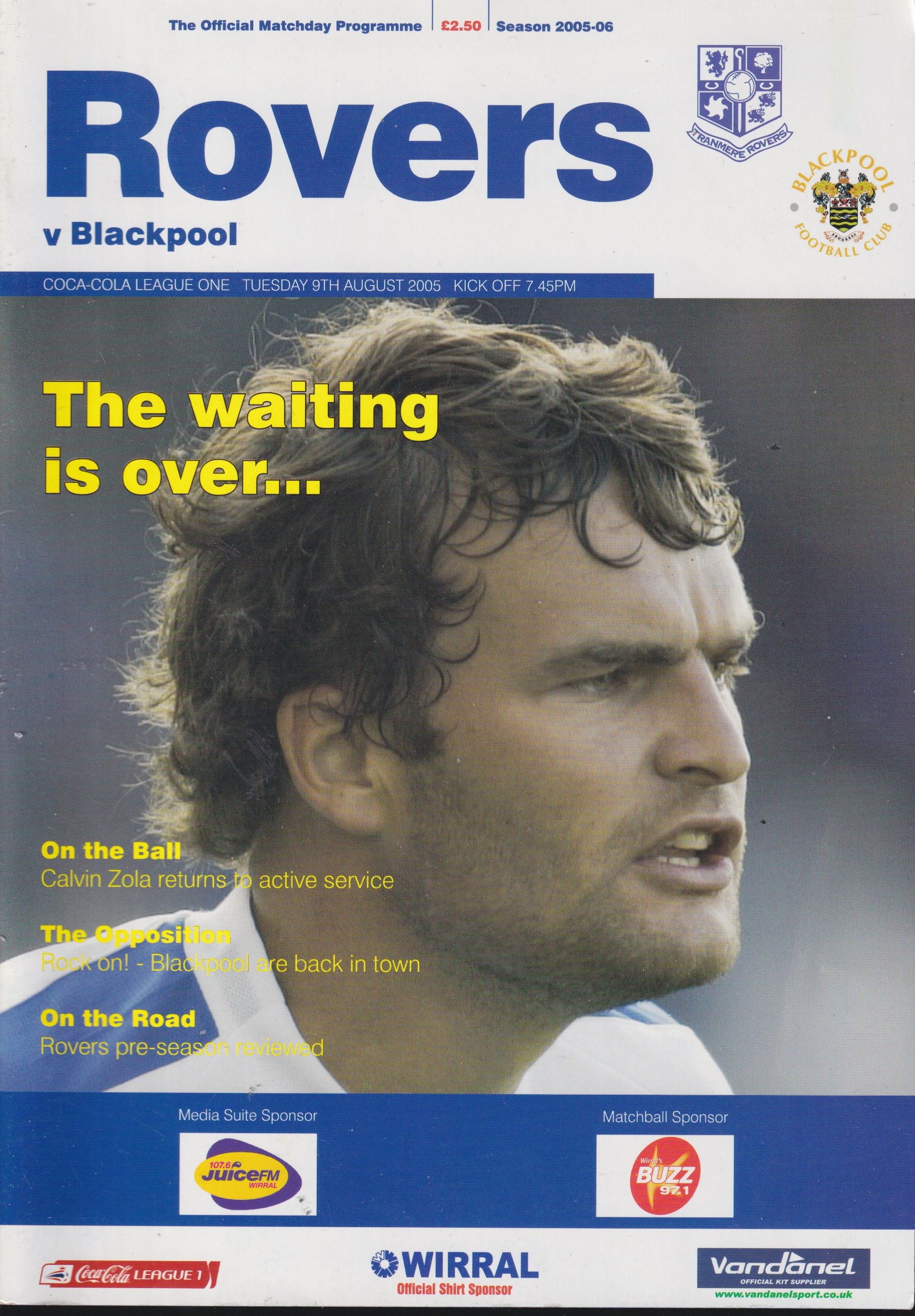 Tranmere Rovers v Blackpool match programme